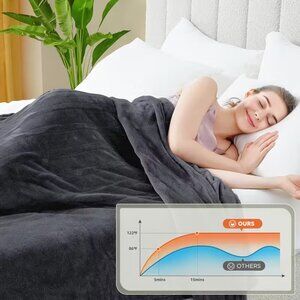 Heated Electric Blanket With All Size - Cozy Warm Double-sided